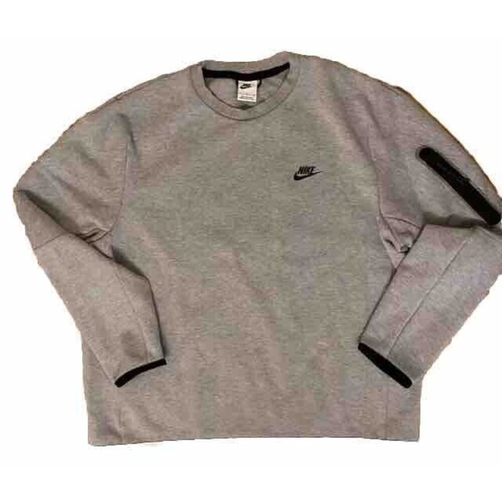 Nike Sweater Mens Extra Large Grey Black Tech Crewneck Sweatshirt